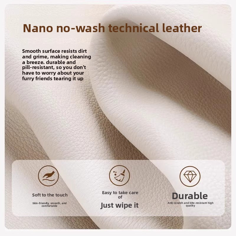 Waterproof white faux leather dog sofa bed with raised sides