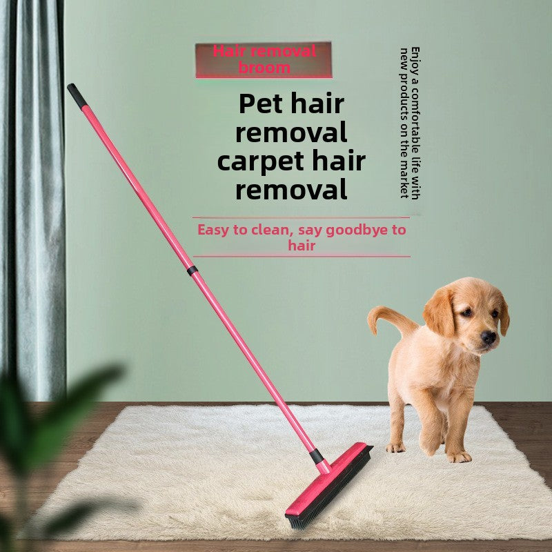 Pet Hair Removal Rubber Broom in Durable TPR for Carpets, Floors and Windows