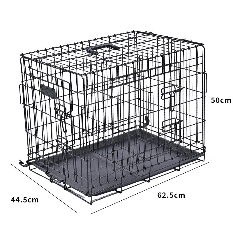 Foldable wire pet crate with removable tray, detail photo 4