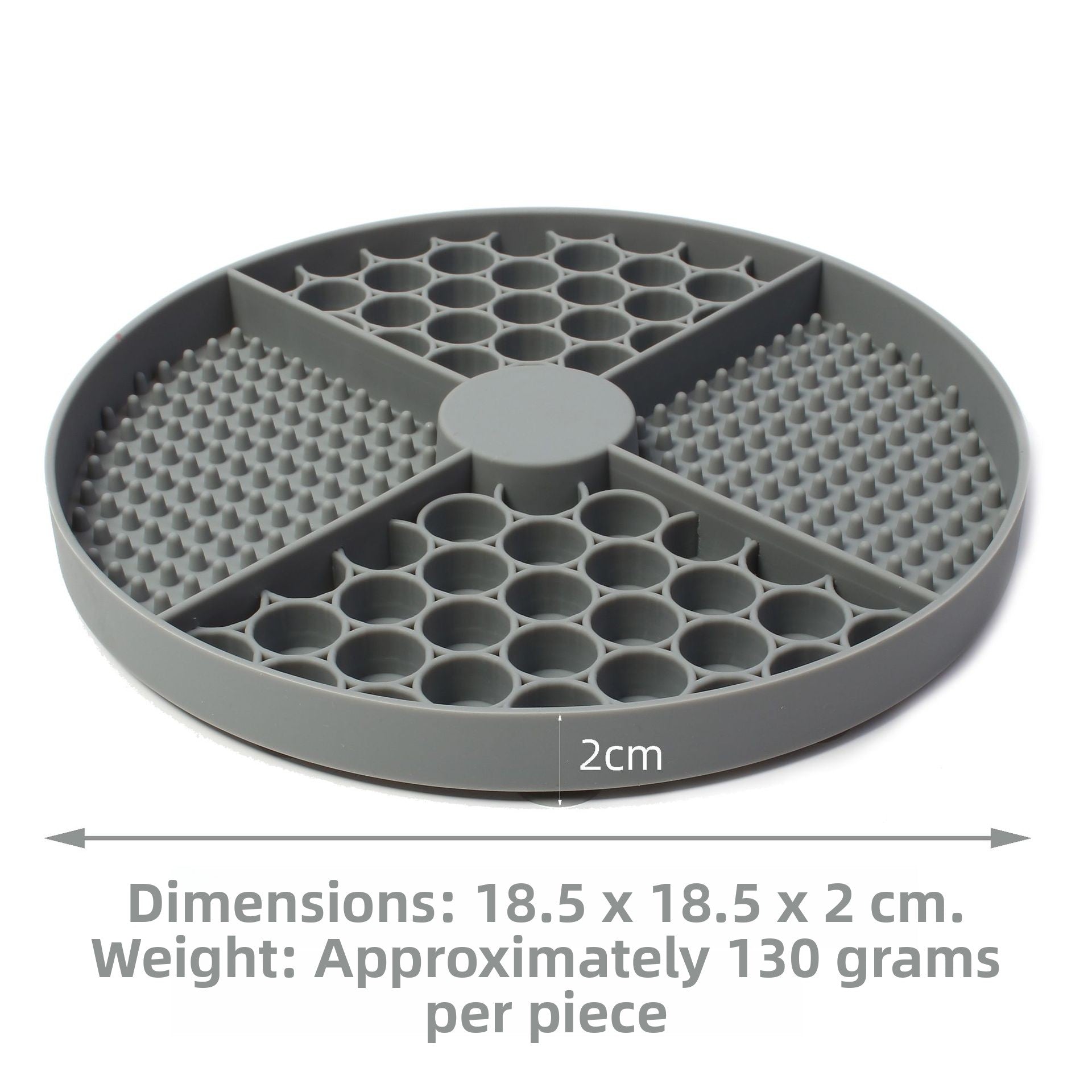 Round Silicone Pet Lick Pad with Suction Cup Base and Optional Scraper for Slow Feeding