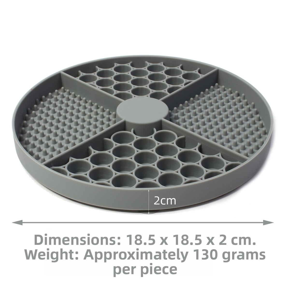 Round Silicone Pet Lick Pad with Suction Cup Base and Optional Scraper for Slow Feeding