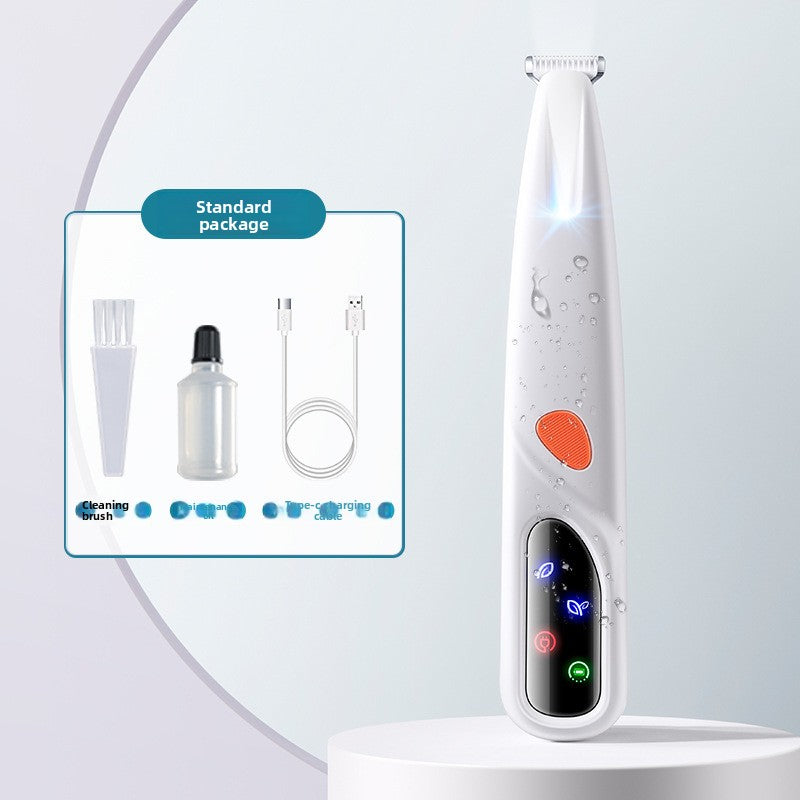 Waterproof Mini Face and Paw Shaver, Quiet Ceramic Blade with LED
