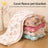 Soft coral fleece dog blanket mat with heart pattern on the floor