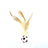 Bouncy cat toy ball with feathers, extra detail view