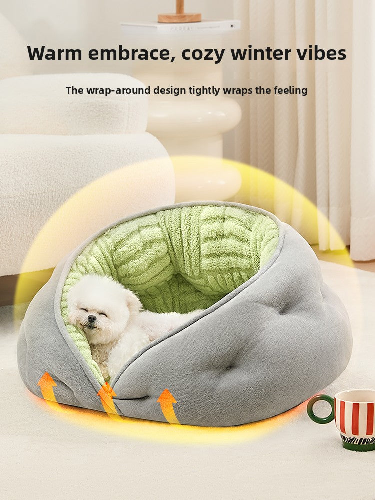 Round raised edge dog bed, detail photo 4