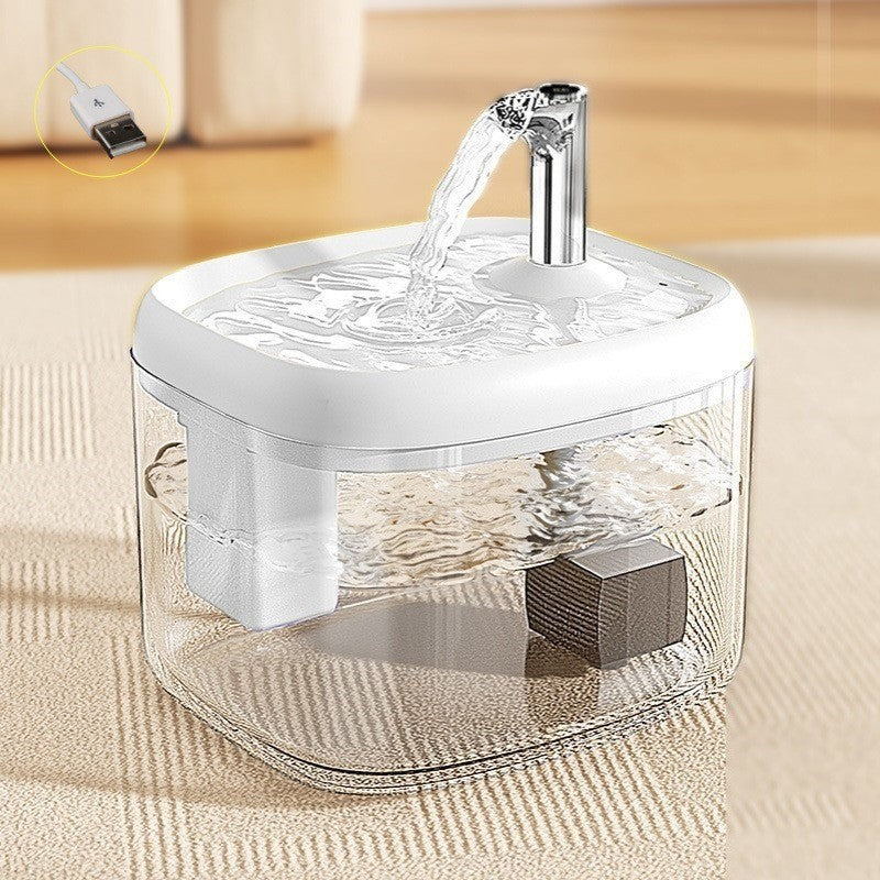 USB Automatic Pet Water Dispenser with Circulating Flow and Replaceable Cotton Filters
