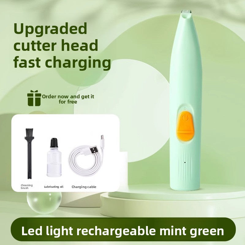 Cordless LED Pet Hair Trimmer with Ceramic Blade, Low Noise
