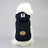Two-leg padded cotton dog coat with moustache pattern in Grey, front view