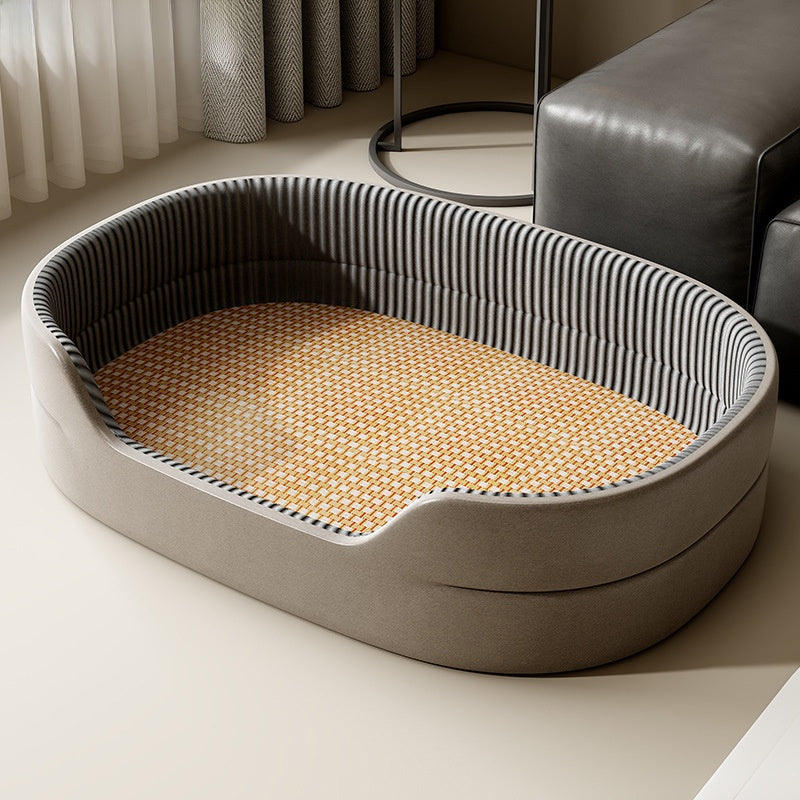 Plush pet bed with raised rim for dogs and cats, photo 3 of 18