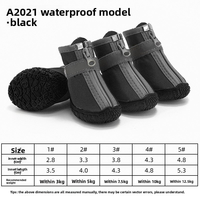 Breathable mesh puppy shoes with TPR soles, in use with a pet