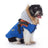 Waterproof padded British style dog winter coat in Orange and Grey, front view