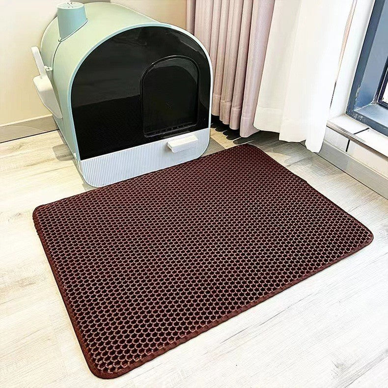 Waterproof Honeycomb EVA Litter Mat for Cats, Anti-Slip Base