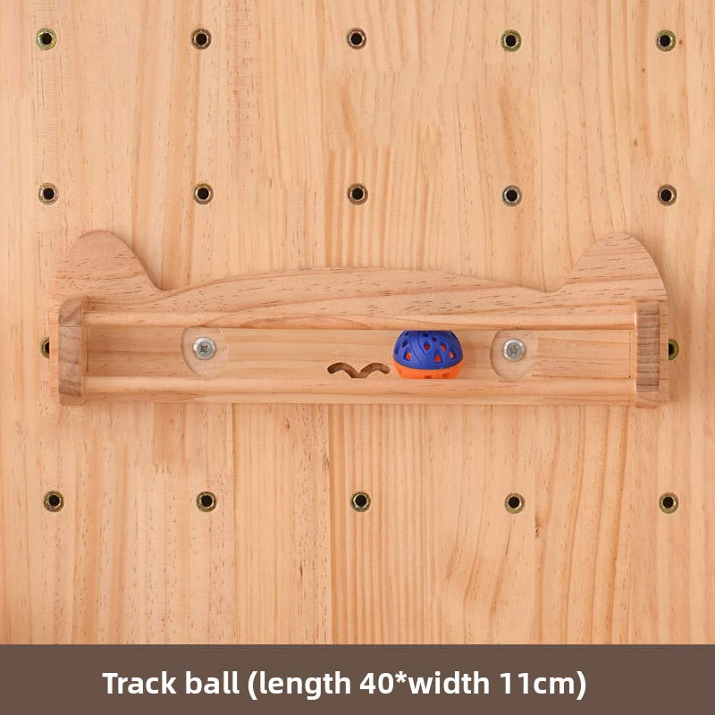 Modular wooden wall-mounted cat climbing board with shelves, photo 8