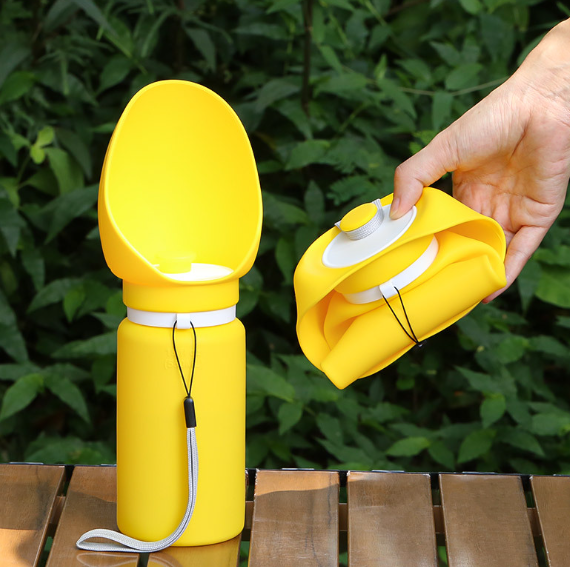 Portable Pet Travel Water Bottle with Food Container