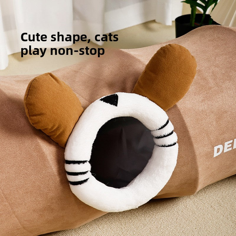 Crinkle cat tunnel toy with peek-a-boo holes, photo 3 of 13