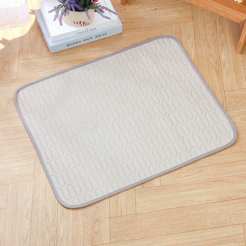 Cooling Ice Silk Mat for Cats, Non-Slip Summer Pad with Latex Layer