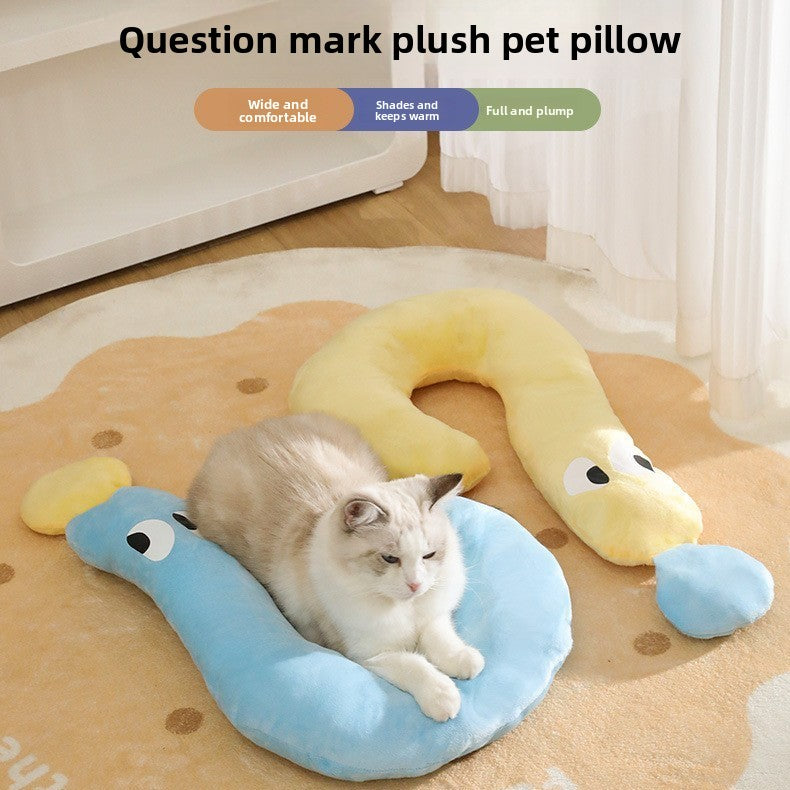 Soft pet pillow mat with cartoon question mark pattern for small dogs and cats - photo 1