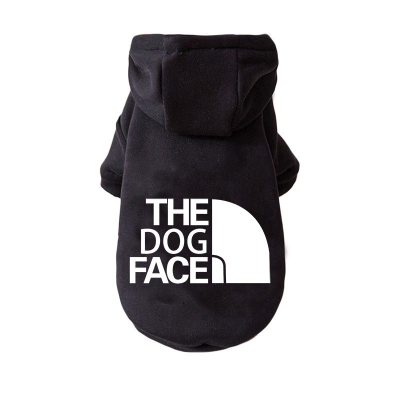 Dog face print sweatshirt for dogs in Red with Small Label, close-up detail