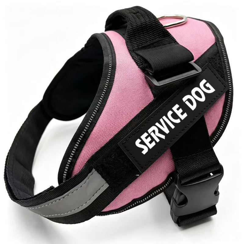 Reflective Oxford dog harness with hook and loop patch areas, ideal for everyday use