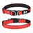Reflective padded dog collar with locking buckle in Black, front view