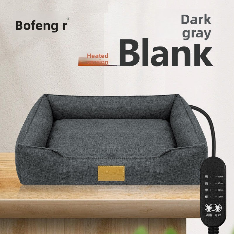 Soft pet bed with optional USB heating pad, photo 21 of 28