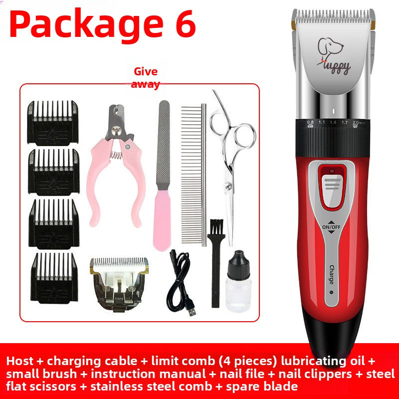 USB Rechargeable Pet Hair Clipper with Ceramic Blade and 4 Combs