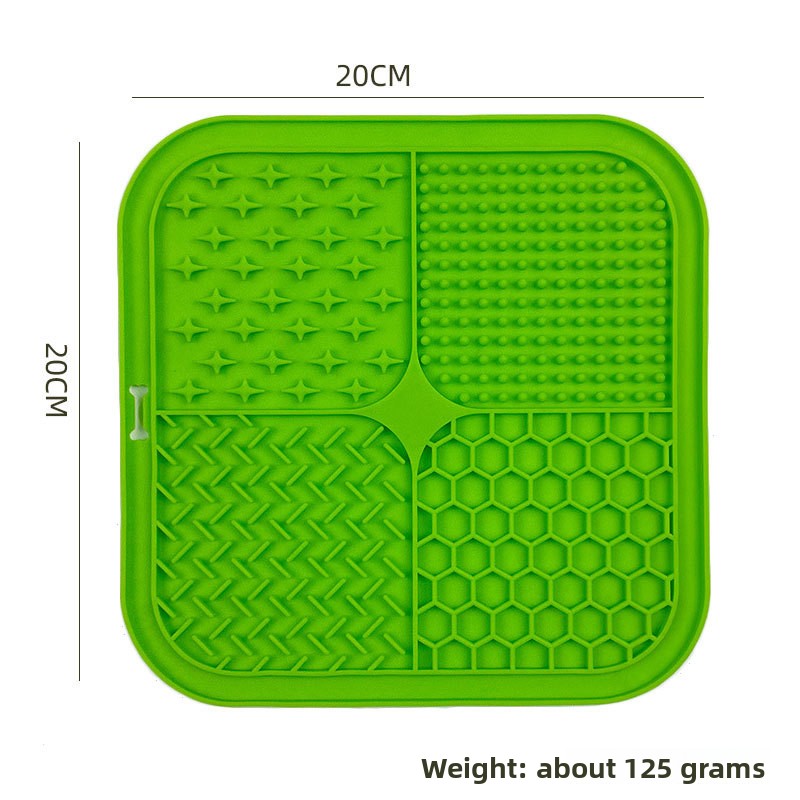 Food-Grade Silicone Pet Lick Mat with Suction Base and Scraper or Brush Accessory Options