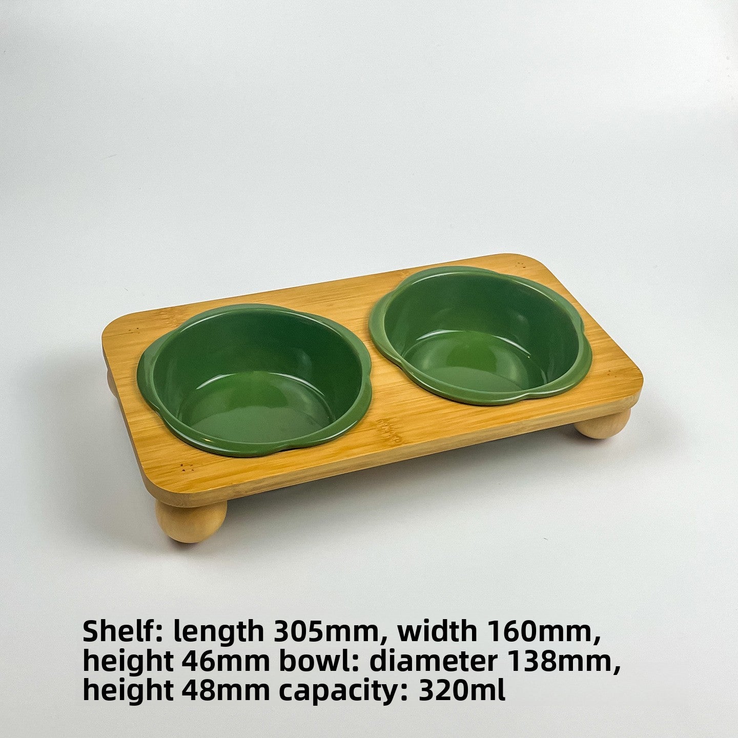 Slanted Ceramic Cat Bowl with Flower Design and Optional Stand for Neck Comfort