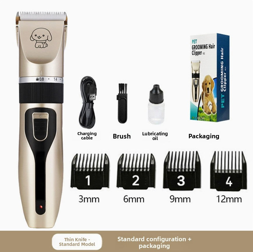 Cordless Pet Hair Trimmer, 6500 RPM with Comb and Scissor Options