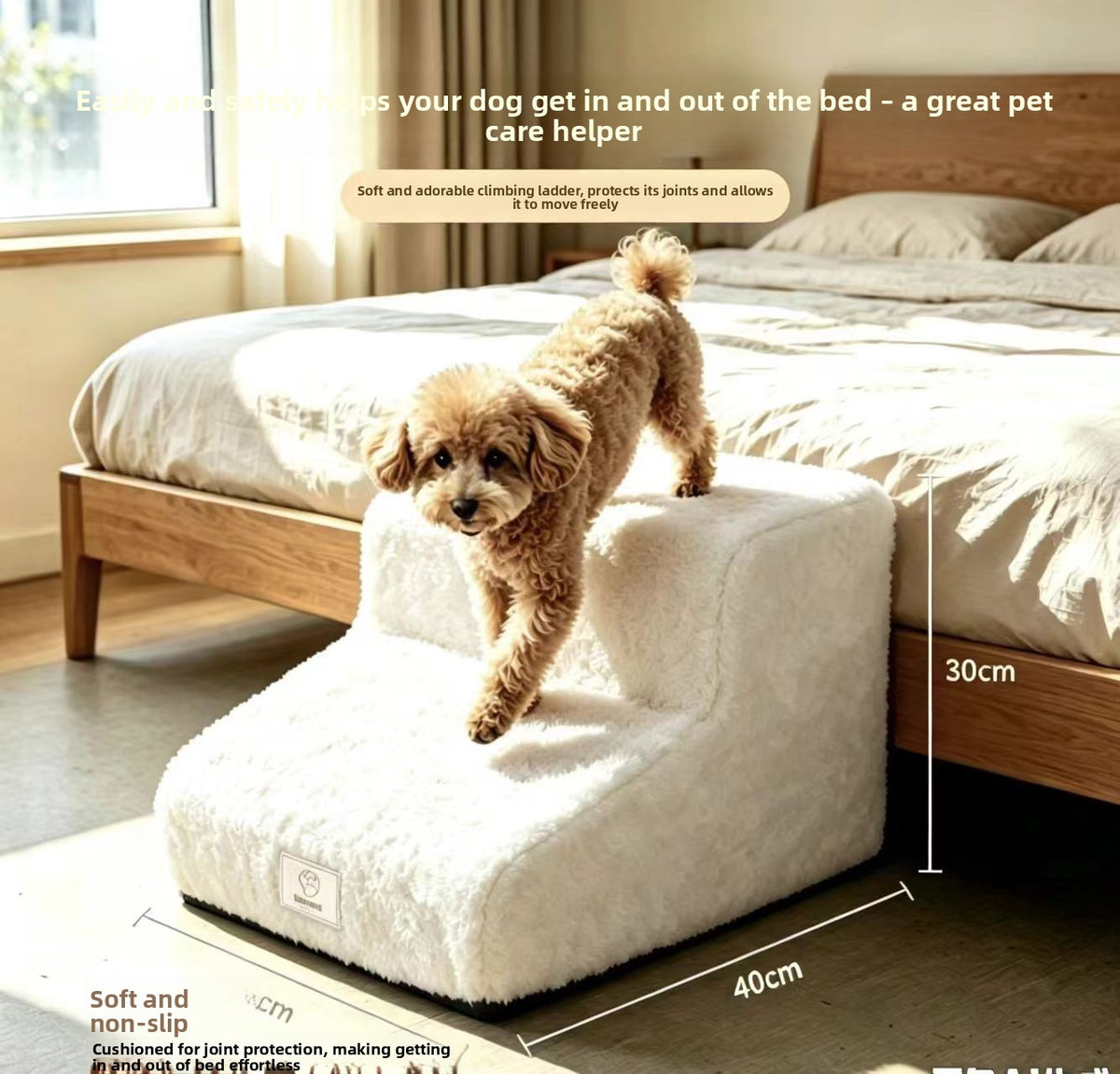 Detachable foam pet stairs with fleece cover, photo 4 of 15