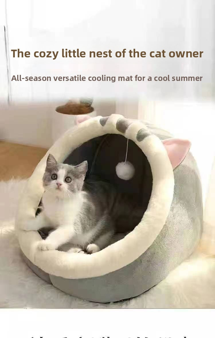 Rabbit design semi-enclosed pet bed for cats and small dogs, photo 9