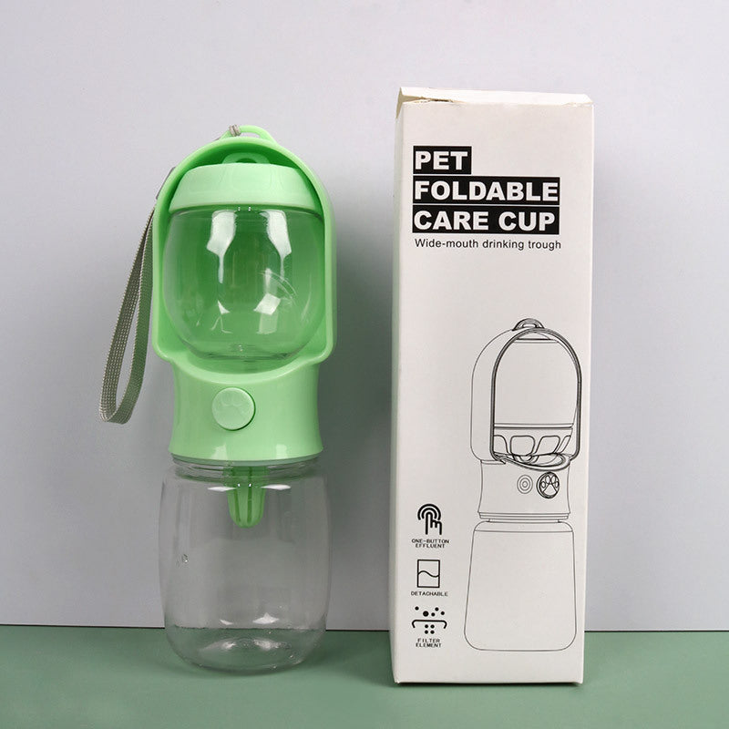 Portable Pet Water Bottle with Feeding Bowl Set, Leakproof Travel Bottle in Three Colours