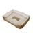 Soft pet bed with blanket, mat and bone pillow, close-up detail view