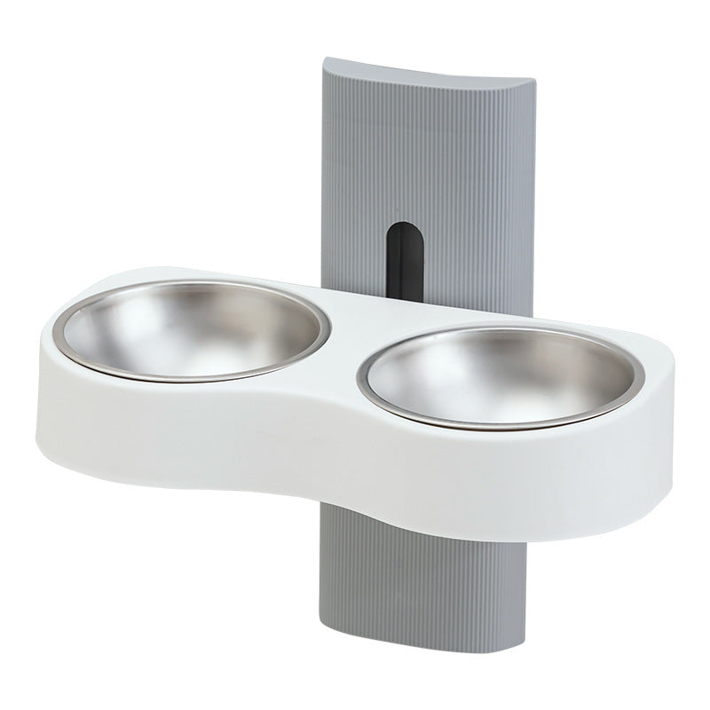 Adjustable Height Ceramic Pet Food Bowl for Cats and Dogs in Blue and Pink, Brown or Grey