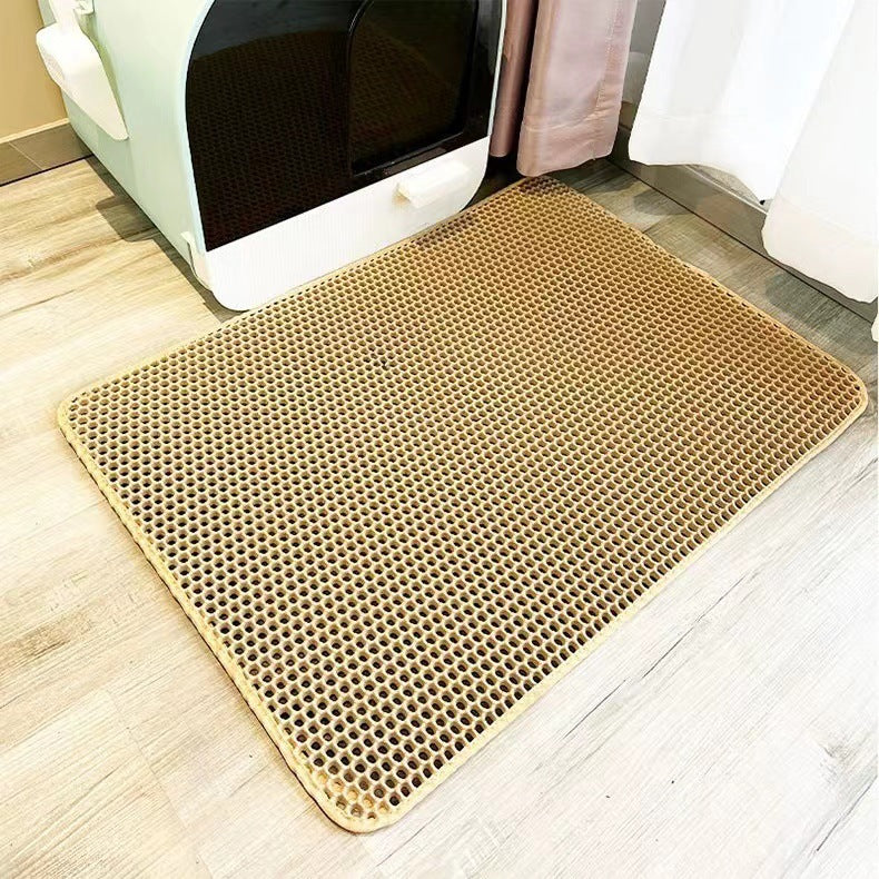 Double Layer EVA Litter Trapper Mat for Cats, Foldable Option