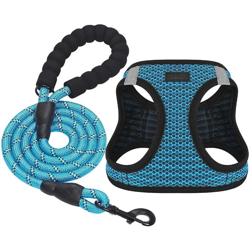 Lightweight nylon dog harnesses in black and pink