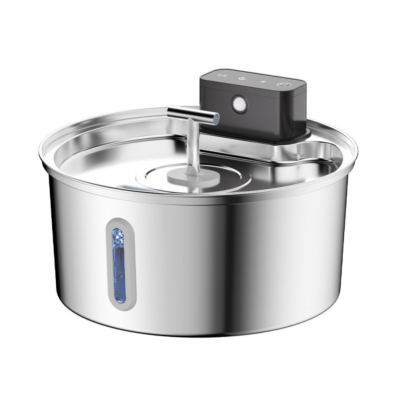 Cordless Stainless Steel Pet Water Fountain with Motion Sensor and Type-C Charging