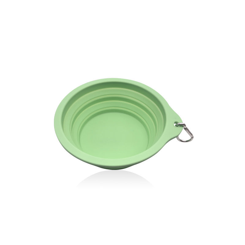 Outdoor Portable Folding Silicone Pet Bowl with Carabiner, 350ml and 650ml Sizes
