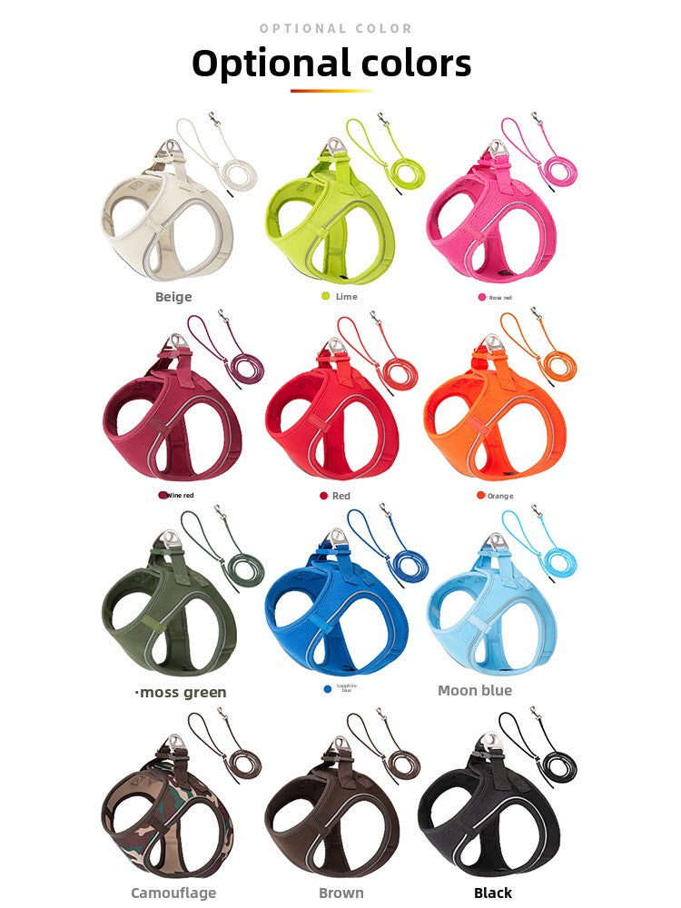Tiny dog vest harness and lead set, ideal for everyday use