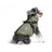 Padded cotton dog jacket with built-in lead vest in Pink, in a home setting