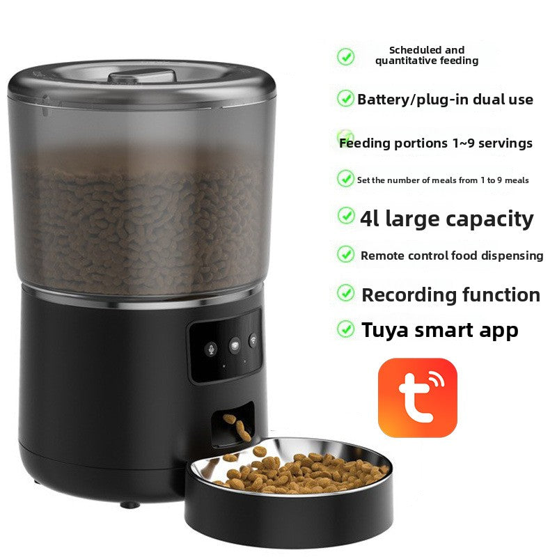 Automatic 4L Cat Feeder with App Control and Timed Portion Dispensing