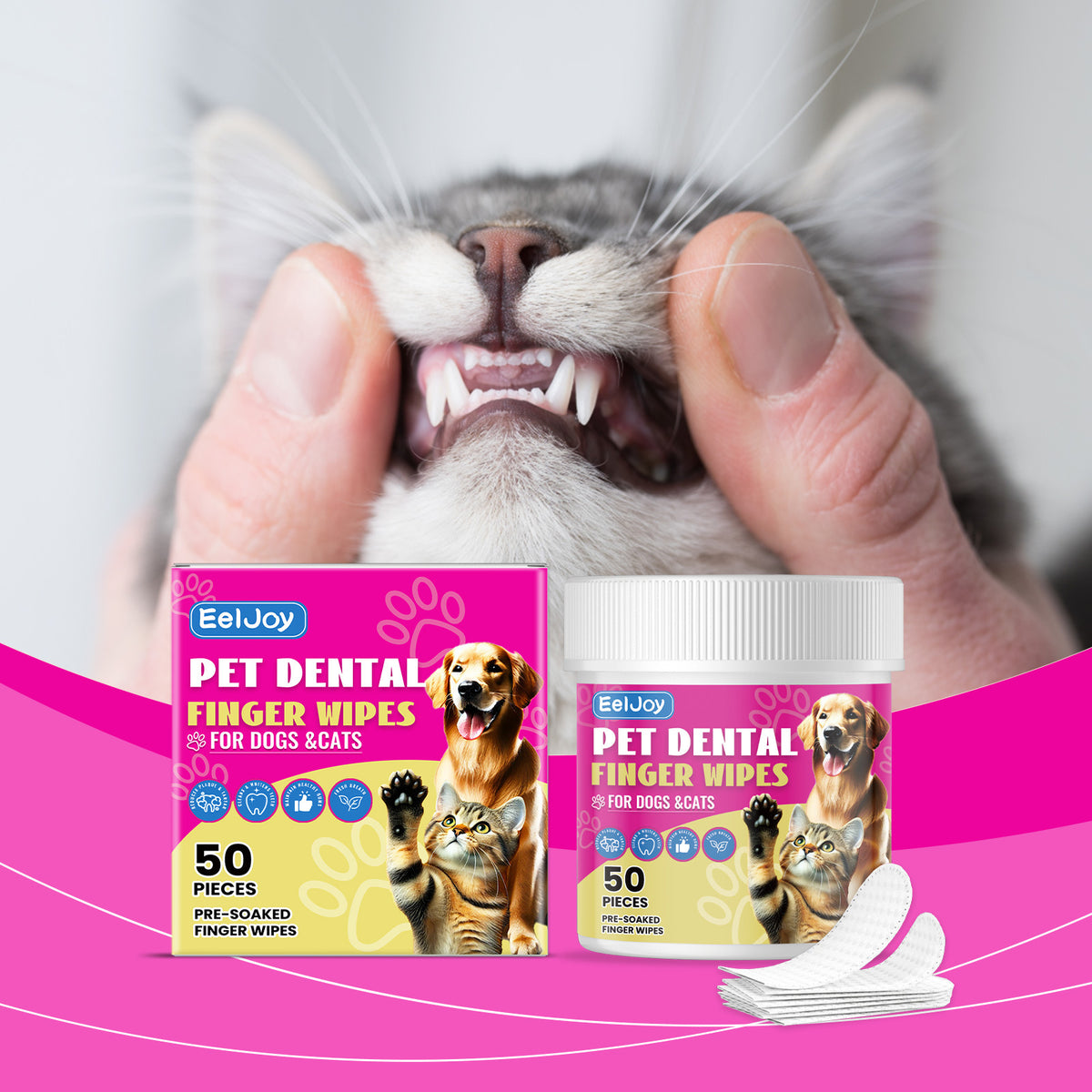 Pet Finger Toothbrush Set for Dogs and Cats, Disposable