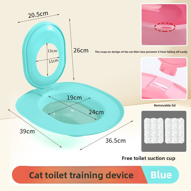 Cat Litter Box Training Kit with High Splash Guard Walls
