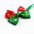 Christmas ribbon bow tie collar for dogs and cats, showing size and shape