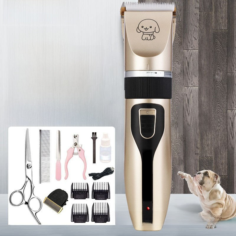 Cordless Pet Hair Clipper with Built-in Battery, Quiet Trimmer Set