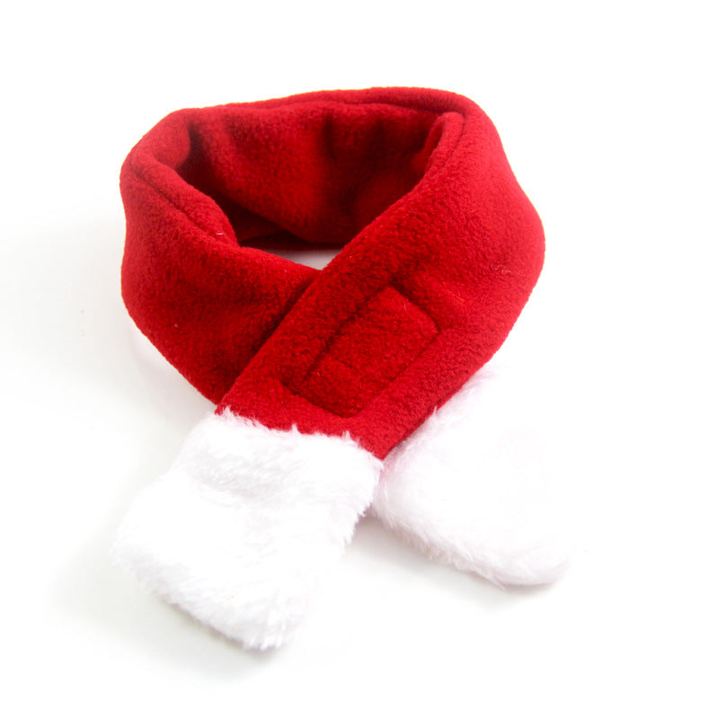 Christmas velvet pet scarf and hat set in Set 3, close-up detail