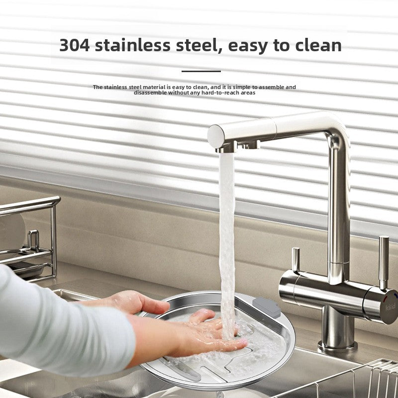 304 Stainless Steel Pet Water Fountain, 2.2L Circulating Dispenser with Filter System