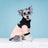 Embroidered fleece two-leg dog jacket in Dark Khaki, close-up detail