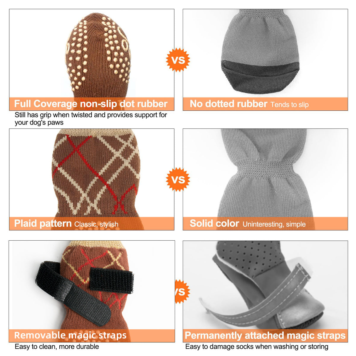 Reversible non slip dog socks, available in 3 colours, image 2