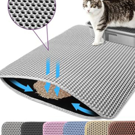 Foldable EVA Cat Litter Mat with Waterproof Leak-Proof Base